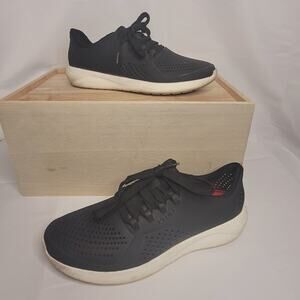 Crocs- Women's Literide Pacer Lace up Sneakers- Black- size 7